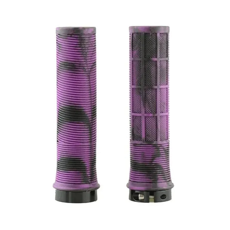 TPR Bicycle Grips Integrated Bicycle Handlebar Grips Aluminum Alloy Lock on Bicycle Handles Non-Slip MTB Cuffs Bike Part