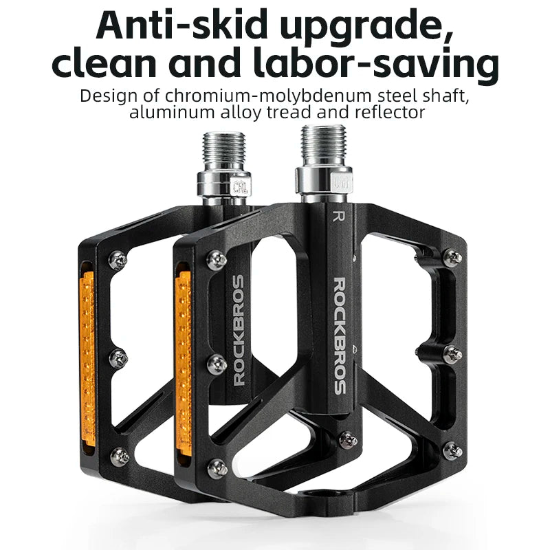 Bicycle Pedals save Effort Aluminum Alloy Anti-Slip MTB Road Mountain Reflective Bearing Cycling Pedals Bike Accessory