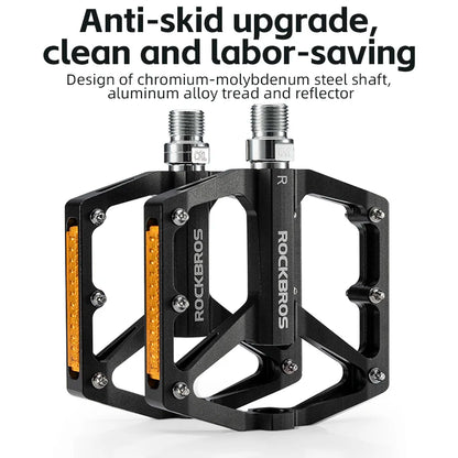 Bicycle Pedals save Effort Aluminum Alloy Anti-Slip MTB Road Mountain Reflective Bearing Cycling Pedals Bike Accessory