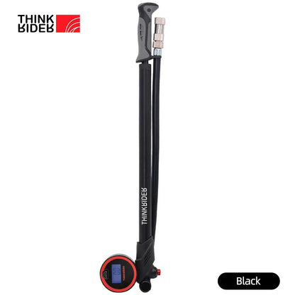 Thinkrider Portable High-Pressure 300Psi Bike Air Pump with Digital Gauge & Rear Suspension Shock Absorber Mountain Bicycle