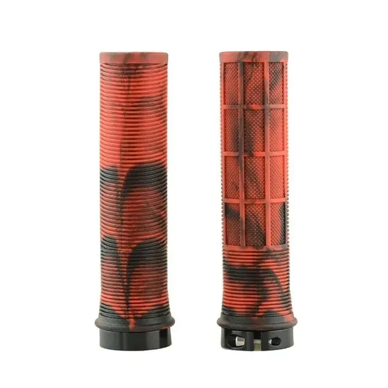 TPR Bicycle Grips Integrated Bicycle Handlebar Grips Aluminum Alloy Lock on Bicycle Handles Non-Slip MTB Cuffs Bike Part