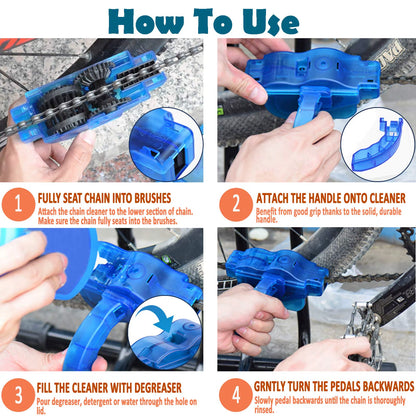 Bike Chain Cleaner, Bike Cleaning Kit, Chain Cleaner for Cycling, Suitable for Mountain Bike, Road Bike, BMX for Drivetrain