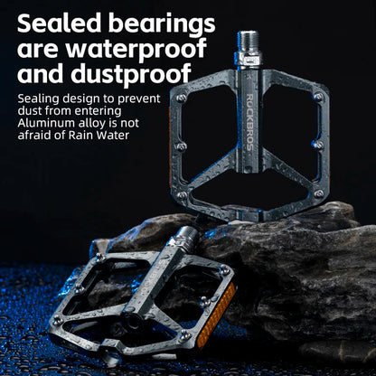 Bicycle Pedals save Effort Aluminum Alloy Anti-Slip MTB Road Mountain Reflective Bearing Cycling Pedals Bike Accessory